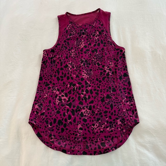 Lululemon Sculp Tank Top Cheetah Print Magenta Purple - Picture 5 of 10